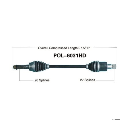 Wide Open Heavy Duty CV Axle for POL HD REAR L/R RANGER RZR 800 9-14 POL-6031HD